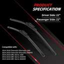 Windshield Wiper Blade Replacement for 2014-2018 Chevy Silverado GMC Sierra
