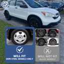 17 Inch Wheel Skins for 2007-2011 Honda CR-V LX, Fits OEM Steel Wheel #42700-SWA-A01 / #42700-SWA-305 / #42700-SWA-601, Gloss Black Snap-On Wheel Covers 4-Pack