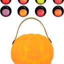 LEDHOLYT Night Light for Kids, Rechargeable LED Pumpkin Cordless Lamp with Control, 7 Colors Dimmable Halloween Lamp for Bedroom Nightstand Camping Decoration Gift (Pumpkin-Yellow)