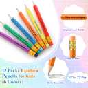 Spakon 12 Pack End of Year Student Gifts Inspirational Pencils Student Gift from Teacher Pencil for Kid Motivational Sharpened Pencil Classroom Graduation Gifts for Kids (Multicolor)