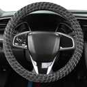 Auto Newer Breathable Steering Wheel Cover Suitable For Four SeasonsAnti-Slip DesignOdorlessEasy Carry Unviersal Fit for Truck SUV Sedans Vans,Interior Accessories Standard Size[14" 1/2-15"]Black