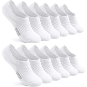 FAYBOX No Show Socks Womens Cushioned Low Cut Invisible Footies for Running Athletic Gym Ankle Socks 6 Pairs, Size: 6-9