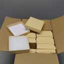 Magicool 40 Pack 3.5x3.5x1 Inch Cardboard Jewelry Boxes,Used for Necklaces,Bracelets,Earrings,Jewelry,Small Gift Packaging,Jewelry Gift Boxes with Lids and Filled with Cotton(Brown)