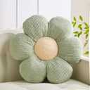 XIAIJIA Flower Pillow Flowers Shaped Pillow Cushion Decorative Daisy Pillow for Bed Cute Throw Pillow Flower Floor Pillow Soft Seat Cushion Sage Green Cushion 15.7"