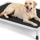 Veehoo Chew Proof Elevated Dog Bed, Silver Aluminum Dog Cot, Pre-Assembled