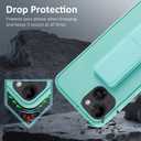 Varikke Compatible with iPhone 15 Case with Stand, Magnetic Vertical & Horizontal Kickstand Hand Strap Protective Phone Case, Candy Color Cute Thin Slim Hybrid Silicone Cover 6.1 Inch, Mint