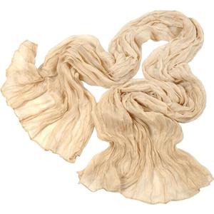 Rokou Women Elegant Solid Color Crinkle Scarf Soft Long Scarves Neck Warm Wrap