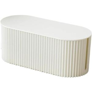 Insulated Cable Management Box with Ventilation Openings, Cord Organizer for Power Strips Chargers USB Cables, Child and Pet Safe, Desk and Home Office Storage(Large White)