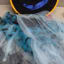 Spooktacular Creations Girls Light Up Witch Costume, Kids Witch Costume with Hat and Broom for Toddler Halloween Dress Party, Small (5-7 yrs), Blue