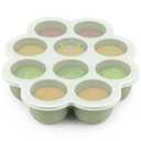 KeaBabies Silicone Food Freezer Trays with Lid, 2oz x 10 Pods Baby Food Storage Containers, Easy Puree Meal Prep, Breast Milk Silicone Freezer Molds, Dishwasher, Microwave Safe, BPA-Free (Sage)