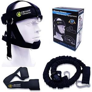 J Bryant Neck Harness Head - Weight Lifting with Resistance Tube Bands - Door Anchor Set Adjustable Neck Training Strap Exercise Equipment