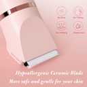 Bikini Trimmer for Women, 3 in 1 Hypoallergenic Painless Ceramic Blade Electric Face Razors for Shaving, Facial Pubic Hair Removal Shaver for Shower Use Summer Essentials (Light Red)