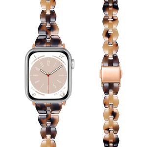 Bands Compatible with Apple Watch Band 38mm 40mm 41mm 42mm 44mm 45mm 49mm Women Slim Resin Band Bracelet Thin Lightweight Replacement Wristband for Watch Series 10 9 8 7/Series SE/6 5 4 3