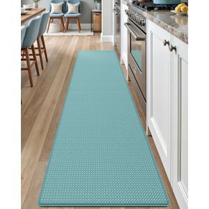 DEXI Kitchen Floor Mats Cushioned Anti Fatigue, 17x95, Long Standing Runner Rug Waterproof, Comfort Memory Foam Padded for Front Sink Laundry, Turquoise