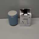 EKO Mini Desk Trash Can with Swing-Top Lid 0.4 Gallon Small Table Round Wastebasket for Office, Home, Car (Blue)