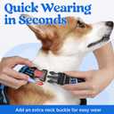 rabbitgoo Dog Harness Medium Sized, No Pull Dog Vest with 3 Buckles, Adjustable Soft Padded Pet Harness with Easy Control Handle and Reflective Strips, Blue, M
