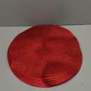 Snowkingdom Red Valentines Placemats Set of 18, Round Vinyl Hollow 15 Inch Metallic Place mats, Washable Wipeable Non Slip Stain Heat Resistant Dining Table Mats for Wedding Christmas Party Decoration