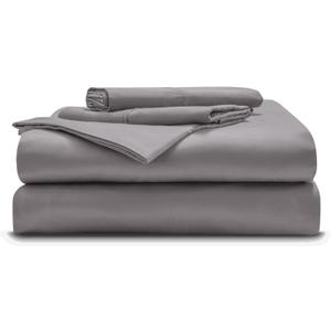 Miracle Made Breathable Cotton Bed Sheets, 4-Piece Set  Silver-Treated, Soft and Cool-to-The-Touch Lightweight Bedding Designed for Hot Sleepers  Queen Size, Stone