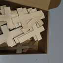 Treela 100 Pack Blank Wooden Cross Unfinished Cross Shaped Wooden Cutouts for DIY Project Tags Sunday Church Home Decoration Ornaments, 11 x 7 cm/ 4.3 x 2.8 Inches