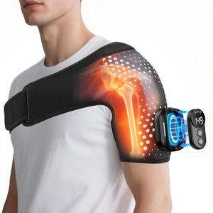 Cordless Shoulder Heating Pad with Magnetic Detachable Remote – Heated Shoulder Brace Massager for Pain Relief, 5 Heat & 5 Vibration Modes, Shoulder Heating Pad for Pain Relief