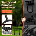 Aerator Lawn Tool - 2-in-1 Reinforced Heavy Duty Manual Lawn Aerator with 15 Spikes, Automatic Dirt and Leaf Clean Design, Adjustable T-Handle (Black)