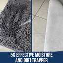 Muddy Mat Chenille Bathroom Rugs Quick Dry Microfiber Mats Non Slip Washable, Extra Thick, Soft and Highly Absorbent Bath Mats for Bathroom, Kitchen, and Shower Floor - Grey Large 35"X24"