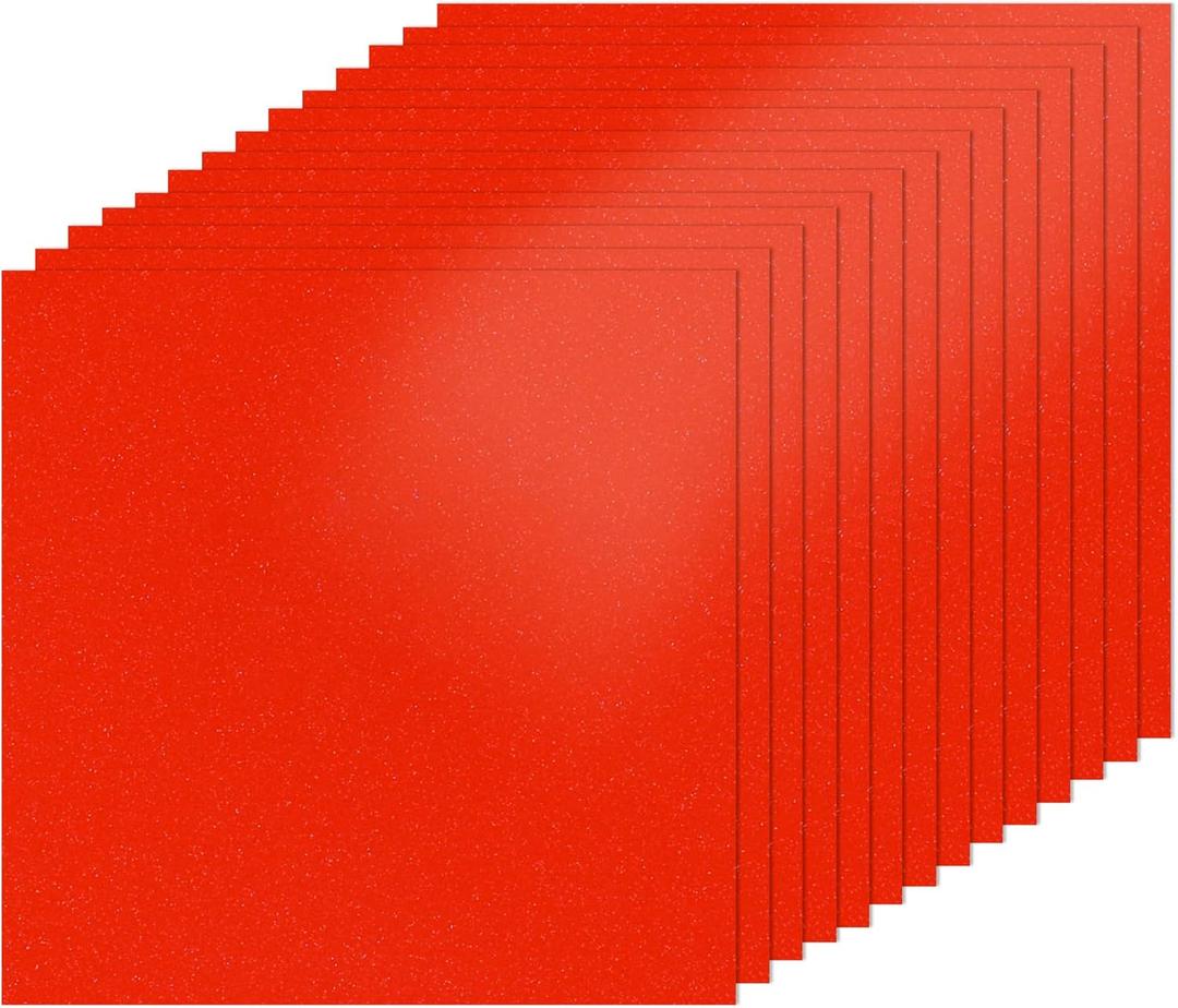 BEISHIDA 12x12inch Glitter Cardstock, Red Glitter Paper for Crafts, Graduation Grad Cap Decoration, 250GSM Premium Sparkly Scrapbook Paper for Cricut, Card Making, DIY Art Projects(15 Sheets)