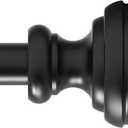 Curtain Rods for Windows 16.5-45 inch,3/4 inch Heavy Duty Adjustable Decorative Curtain Rod with Modern Finials,Window Rods for Bedroom, Living Room,Patio and Kitchen (Black)