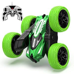 BEZGAR Remote Control Car with Case - Upgraded RC Stunt Car with Flashing Lights on All 4 Wheels, 2.4GHz 360 Flips Rotating RC Cars for Kids, Christmas/Birthday Gifts, Toys for Boys Age 4-7 8-12 (Blue)