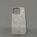 SCORPIFY for iPhone 16 Pro Case [Compatible with MagSafe] with White Pearl Design, Cute Clear Magnetic Phone Cover for Women Girls and Men, Slim Bumper with Mother of Pearl Shell Pattern