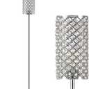 Crystal Floor Lamps - Modern Silver Standing Lamp with 3 CCT LED Bulbs for Elegant Home Decor Living Room and Bedroom Lighting