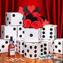 Jexine 15 Pcs Dice Favor Boxes 7 x 7 x 7 Inches Casino Theme Party Decorations Three Dimensional Dice Decor for New Year Centerpieces Casino Night Las Vegas Party Supplies(White)