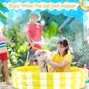 VioraWhite 4 Pack Inflatable Kiddie Pool for Toddlers 48''x 10'' Yellow Blow up Kids Swimming Pool Small 3 Rings Round Baby Pools for Indoor Outdoor Water Game Play Center