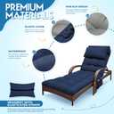 Outdoor Chaise Lounge Chair Cushion, Waterproof Outdoor Chair Cushions for Patio Furniture, 71 x 21 x 4 Inches Replacement Chaise Lounge Cushion with Ties (Blue)