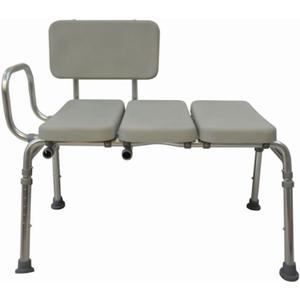 VMS Padded Transfer Bench - 300 lbs Capacity, Height Adjustable, Reversible Back, Tool-Free Assembly, Waterproof and Tear-Resistant Foam Cushion VMS Padded Transfer Bench - 300 lbs Capacity, Height Adjustable, Reversible Back, Tool-Free Assembly, Waterproof and Tear-Resistant Foam Cushion