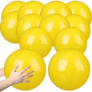 Raiten 12 Pcs Beach Ball Inflatable Beach Balls Large Inflatable Ball Floating Ball for Swimming Pool Party Favors Outdoor Activities Summer Birthday Party Supplies (Yellow,12 Inch)