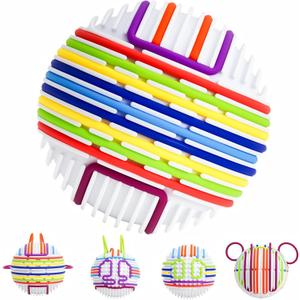 2 x Sensory Activity Ball,Sensory Activity Board 3D DIY Upgrade,Fidget Toy for Calming, Stress, Anxiety, ADHD & Autism,Kids 3+ & Adults,with 16 Strings (White)