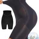 PRETTYWELL Shapewear Shorts for Women, High Waisted Tummy Control Thigh Slimmer, Seamless Body Shaper Shorts, Butter Lifter seamless Underwear Black, S