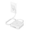 TESSAN Surge Protector Flat Extension Cord 5Ft, Flat Plug Power Strip with 4 Outlets 3 USB Ports (1 USB C), 900 Joules Protection, Multiple Wall Outlet Extender Suitable for Home Office Dorm, White