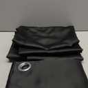 NICETOWN Blackout Draperies Window Curtain Panels, Autumn/Winter Thermal Insulated Solid Grommet Blackout Curtains/Drapes for Cafe (Set of 2, 70 inches by 108 inches, Black)