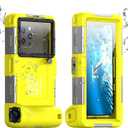 Nisso Waterproof Underwater Snorkeling Diving Phone Case for iPhone 16/15/14/13/12/11 Pro Max Mini Xr/X/Xs and Galaxy S24/S23/S22/S21 Ultra Plus Professional [15m/50ft] Photo Video Cover Yellow