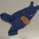 Dog Denim Jumpsuit Costumes Cat Pet Jean Overalls Clothes for Yorkie Bulldog (S, Blue)