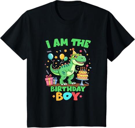 I am the birthday boy dinosaur shirt xs youth