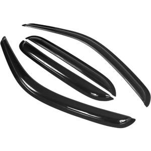 Window Visor Compatible with 2001-2004 Toyota Tacoma Crew Cab, Slim Style Acrylic Smoke Tinted 4PCS Sun Rain Shade Guard Wind Vent Air Deflector by IKON MOTORSPORTS, 2002 2003 2004