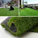 Artificial Grass Turf Rug 4FTX6FT Indoor Outdoor, 1.38" Pile Height Realistic Fake Grass with Drain Holes Astro Turf for Patio Garden Lawn Landscape Balcony
