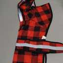 KOOLTAIL Dog Raincoat Hooded Slicker Poncho with Leash Hole, Christmas Red Plaid Raincoat for Small Medium Dogs, Waterproof Dog Rain Jacket with Reflective Strip, Adjustable Breathable Puppy Rainwear, M