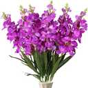 ICBOX Delphinium Artificial Flowers,6PCS Hyacinth Artificial Flowers Fake Snapdragons Long Stem Flowers for Tall Vase Wedding Party Table Centerpieces Home Decor(Fuchsia)