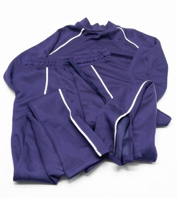 WIHOLL  Lounge Sets for Women 2 Piece Outfits Sweatsuit Fall Zip Up Sweatshirts Wide Leg Pants Matching Sweat Set Tracksuit Dark Blue, XS