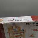 Wooden Power Tool Workbench for Kids, Building Tools Sets Pretend Play Toys - Construction Workbench with Wrench, Screwdriver, Miter Saw and Hammer - Educational Gift for Toddlers Age 3 and Up