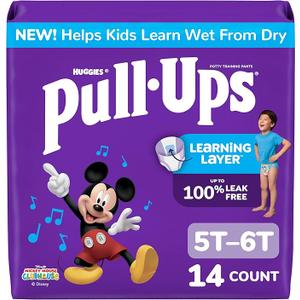 PullUps Boys' Potty Training Pants, Size 5T6T Training Underwear (46+ lbs), 14 Count